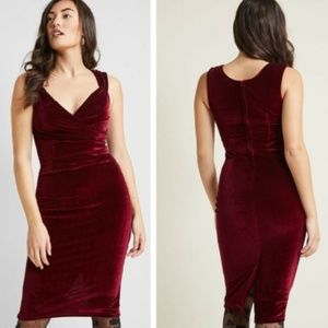 Rock Steady Merlot Velvet dress from ModCloth